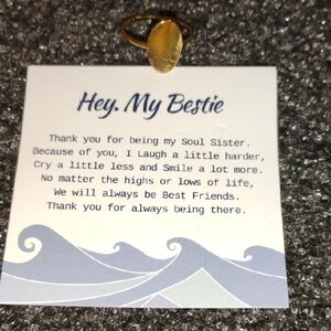 Gold Tone Ring with Wave Design